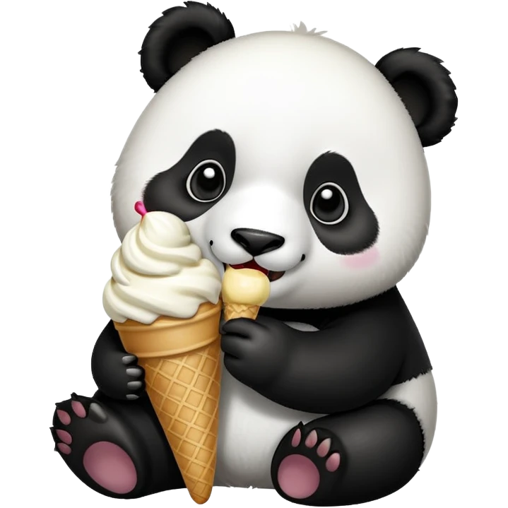 Panda eating ice cream emoji