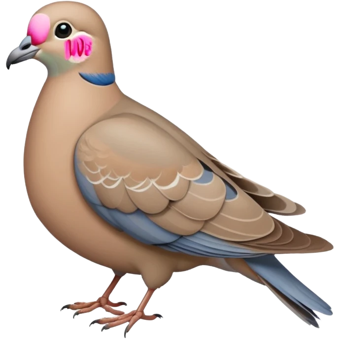 mourning dove, simple, soft gray and beige emoji