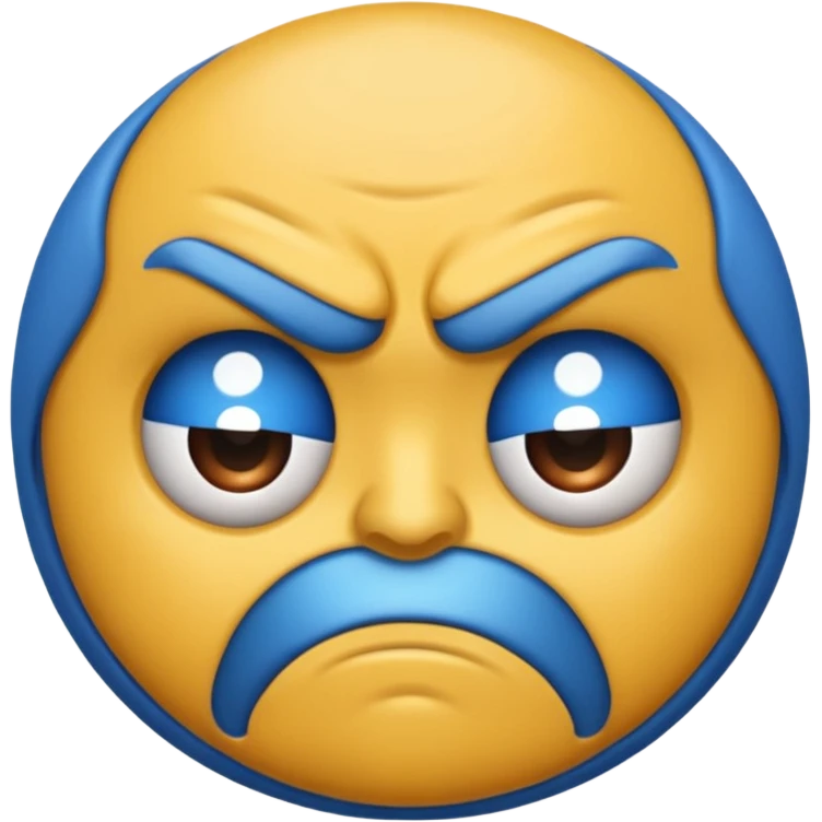 Blue emoji angry  emoji