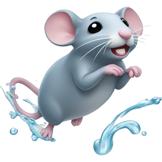 mouse in water swimming  emoji