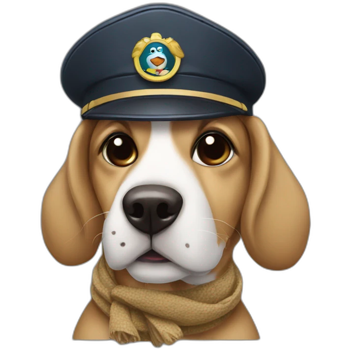 dog pilot with pilot gogles and scarf hat emoji