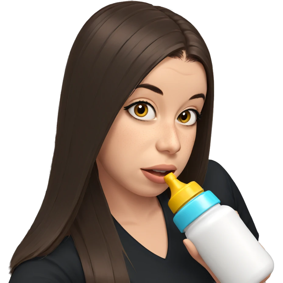 girl with bottle and brown hair emoji