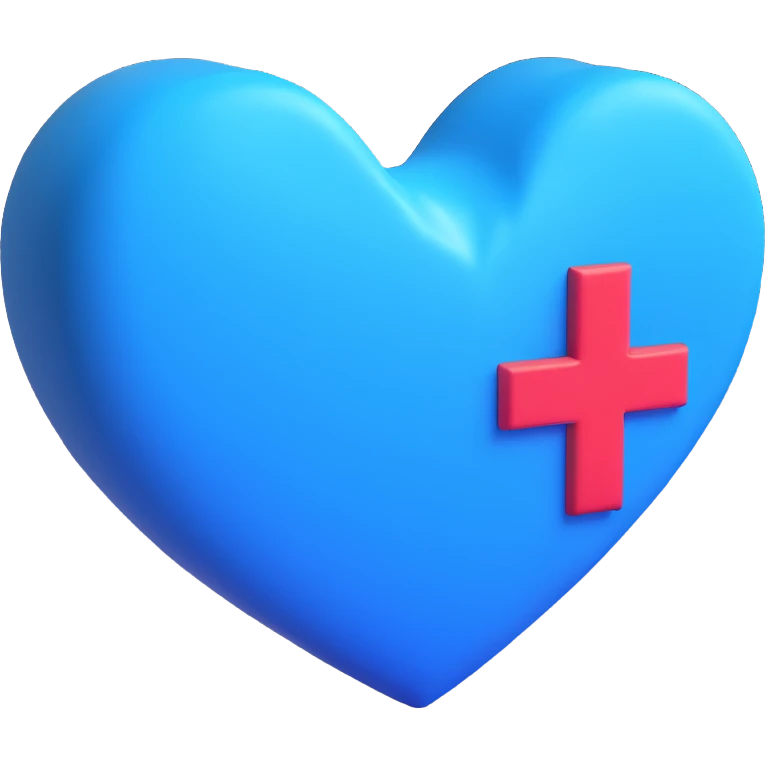 Move the blue plus sign closer to the heart so that it touches the edge of the heart. Keep the 3D style and maintain a transparent background. This is a Discord role icon. emoji