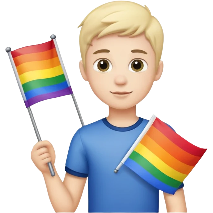 Boy holding gay flag  emoji