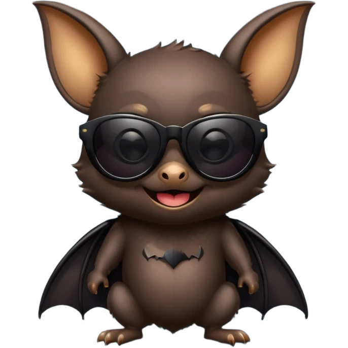 cute bat with sunglasses, full body emoji