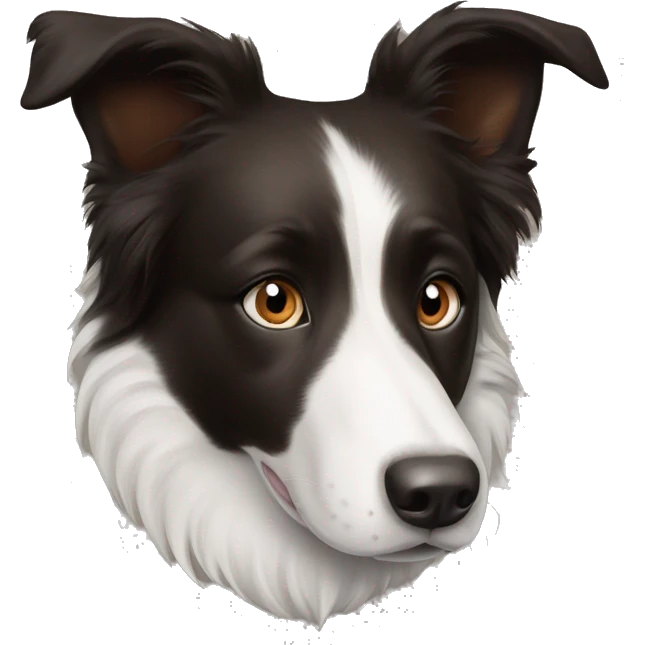 Border collie with one blue eye and one brown eye  emoji