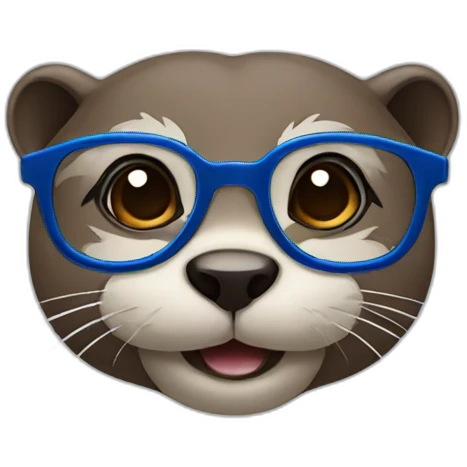 Otter that has blue eyes and is wearing glasses emoji