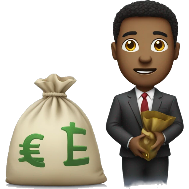 Elon with money bag emoji