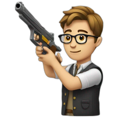 nerd shooting a gun emoji
