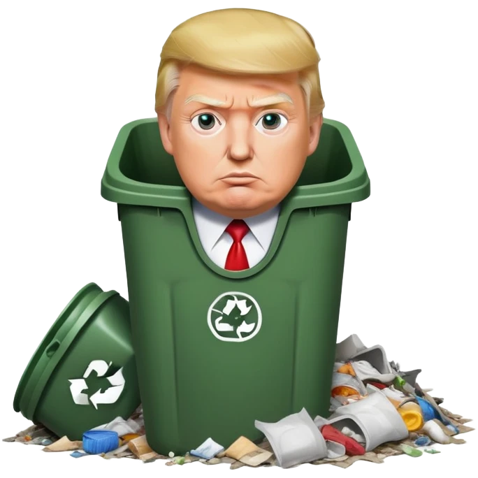 Donald trump in the trash emoji
