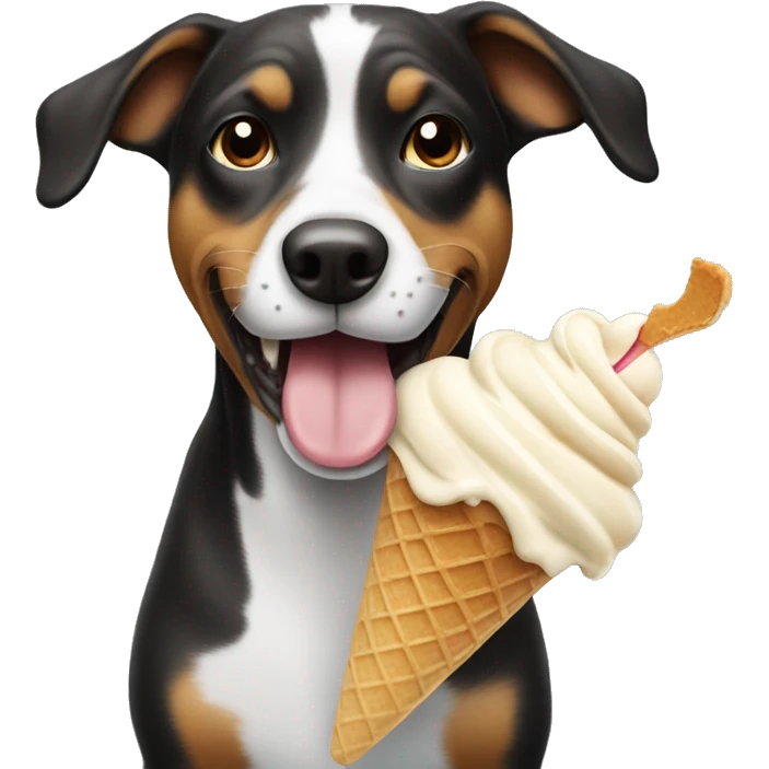 Dog eating ice cream emoji