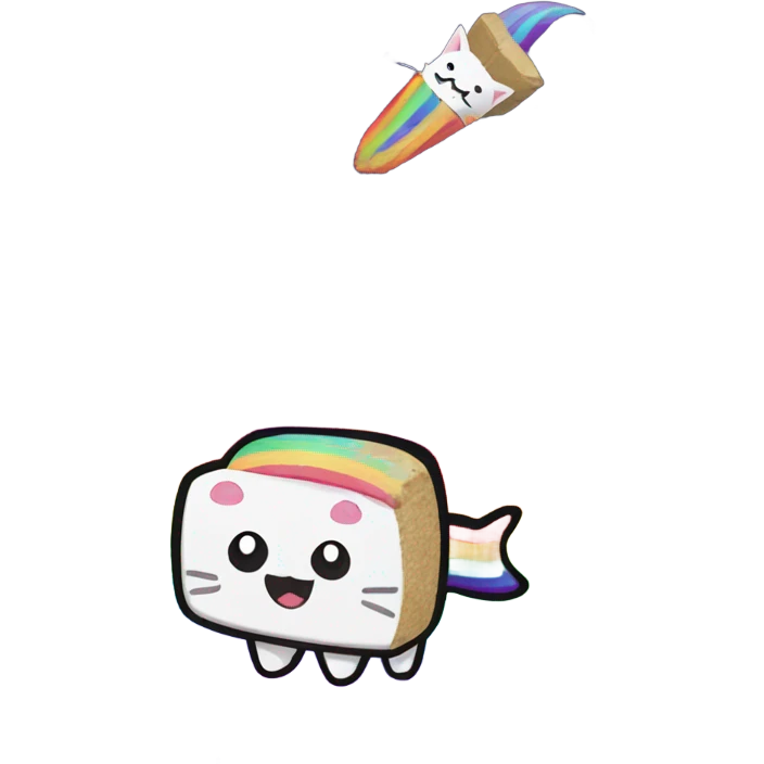 Nyan cat on a rainbow in outer space  emoji