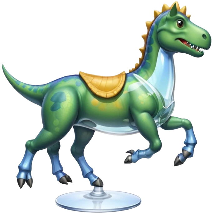Dinosaur with glass riding horse emoji
