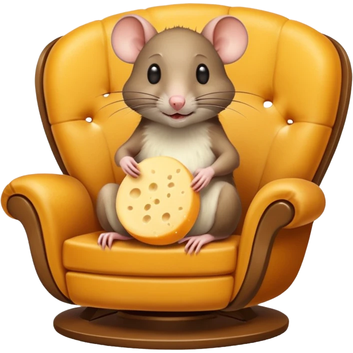 Rat in a lounge chair with a cheese emoji