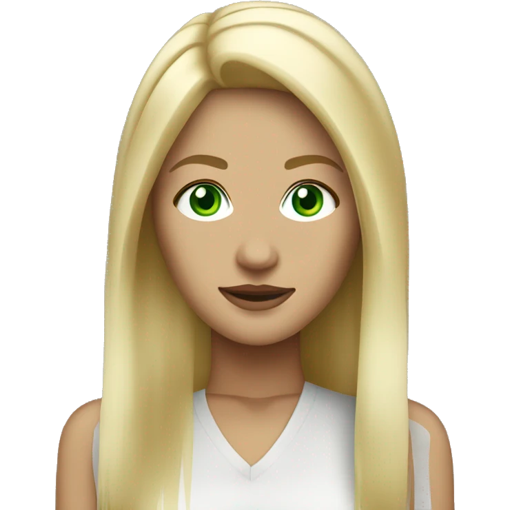 blonde woman green eyes straight hair emoji