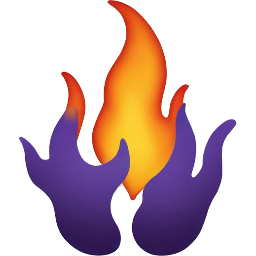 a redux logo with flames emoji
