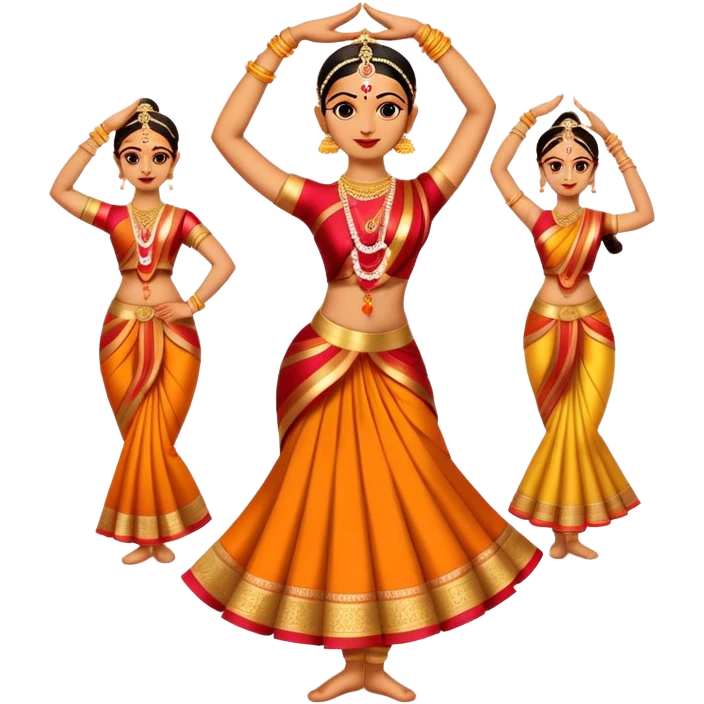 cinematic-realistic-bharatanatyam-dance-emoji,-depicted-as-an-elegant-classical-indian-dance-performance-with-graceful-poses,-intricate-costumes,-and-expressive-hand-gestures,-rendered-with-rich-textures-and-warm-dramatic-lighting emoji