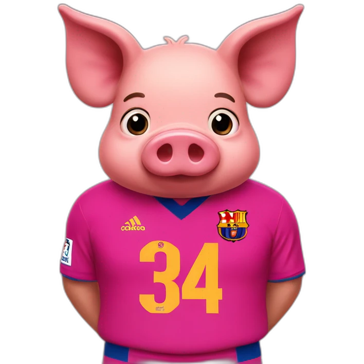 pig, barcelona jersey, fat emoji
