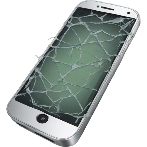 cellphone with broken screen emoji