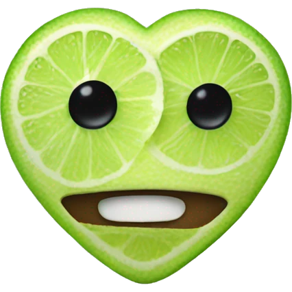 Heart with lime slice eyes  emoji