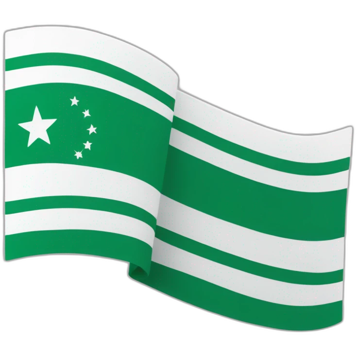 The flag of Andalusia with three horizontal stripes. The top and bottom stripe must be green, and the center stripe must be white. emoji