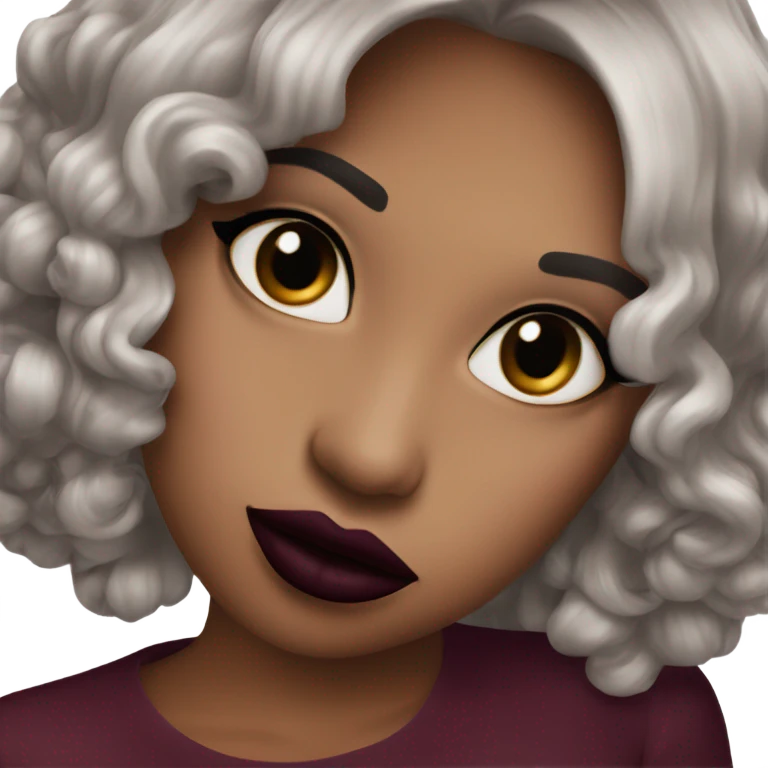 dark burgundy lipstick kiss emoji