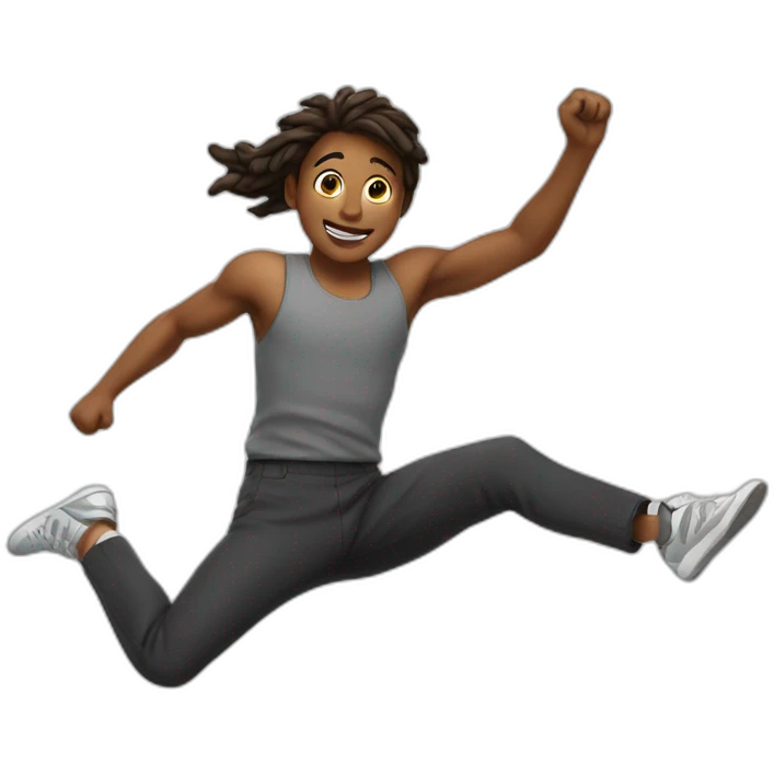 Jumping had emoji