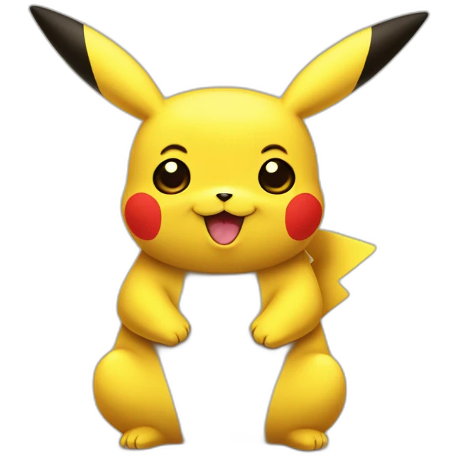 Pikachu qui fait un câlin à un panda emoji