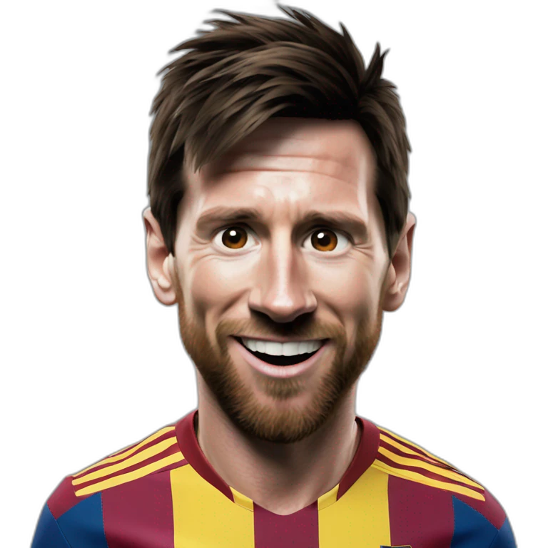 goofy distorded messi emoji