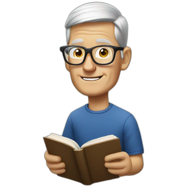 Tim Cook reading book emoji