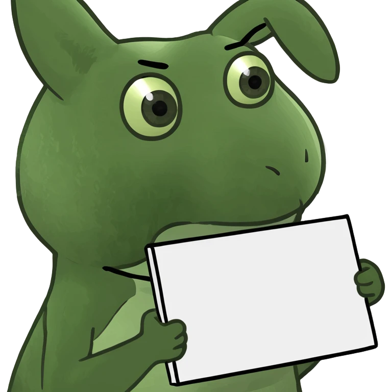 Labubu as a meme template holding a blank sign, simple background, meme style emoji