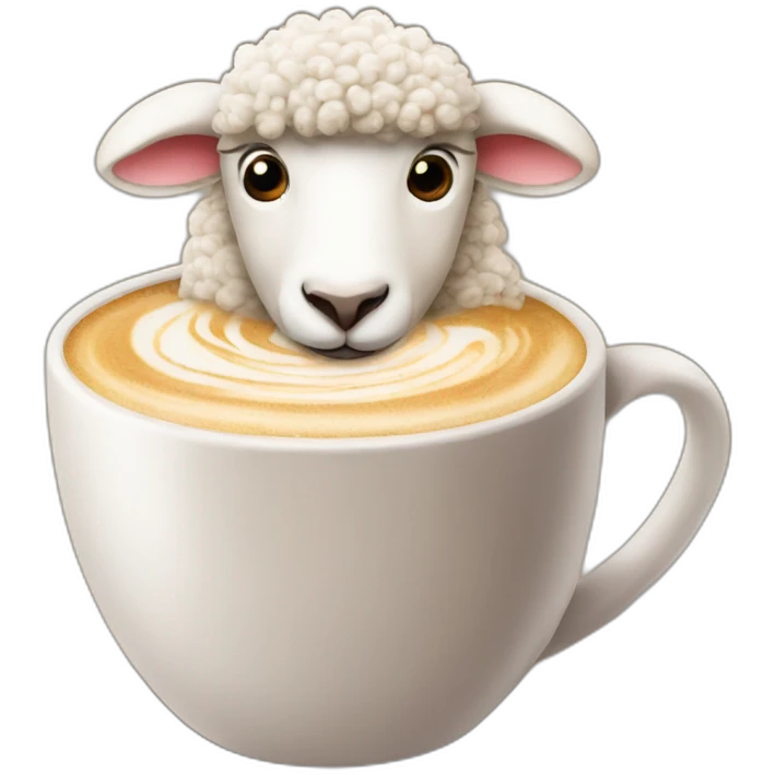 cappuchino with a sheep in it emoji