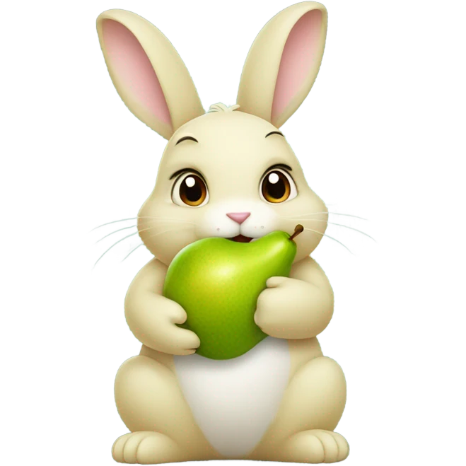Bunny eating pear emoji