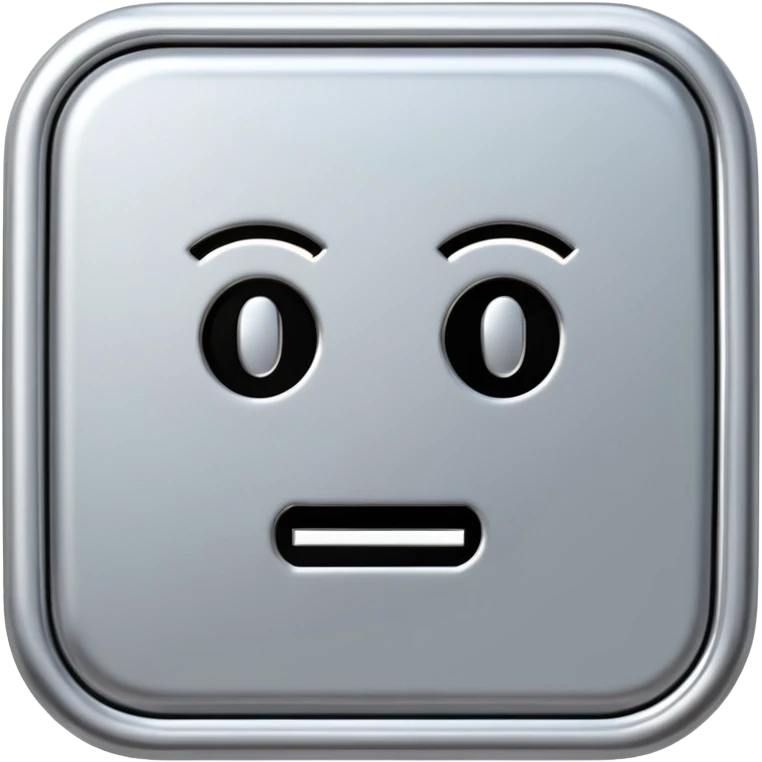 A futuristic microchip emoji made of polished silver chrome, minimal circuit details, smooth metallic surface, soft lighting, iOS emoji style, centered, clean white background emoji