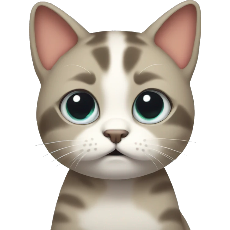 meme cat with shy face emoji