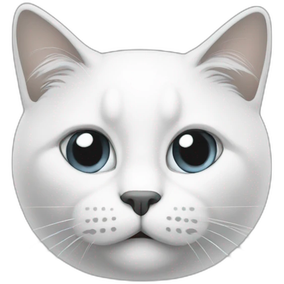 Chat blanc et gris emoji