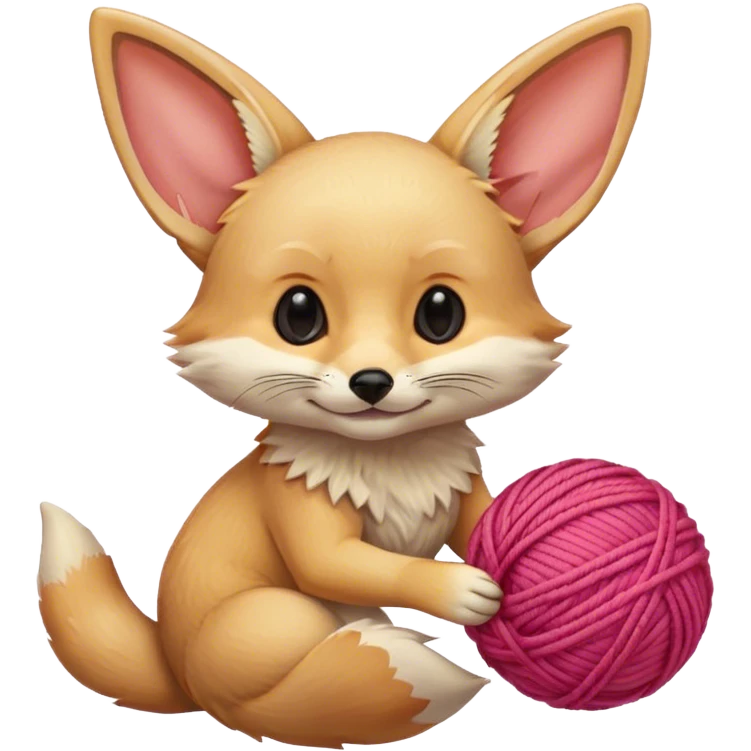 fennec playing with yarn ball  emoji