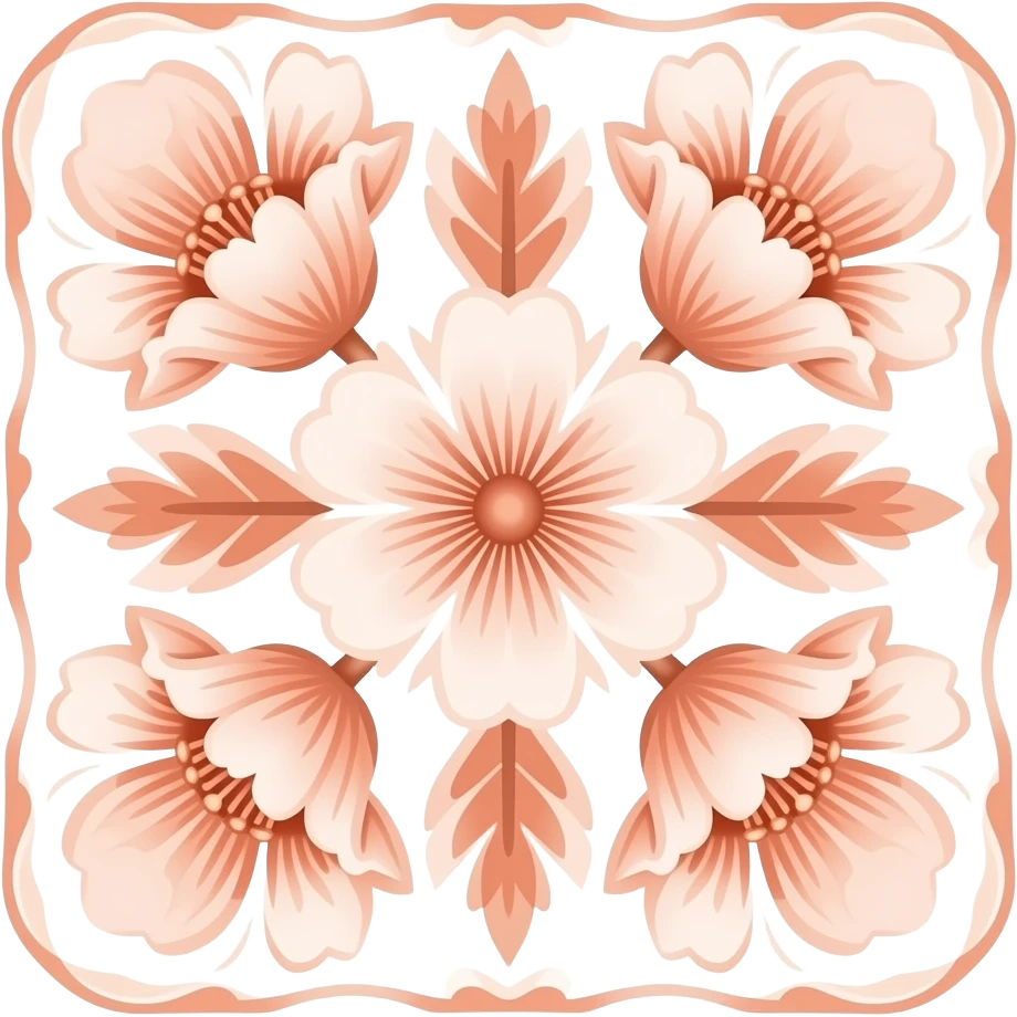 a straight line floral banner salmon-colored emoji