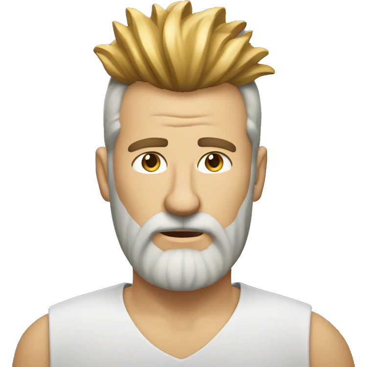 European, golden Mohawk hairstyle, beard, man, middle-aged. emoji