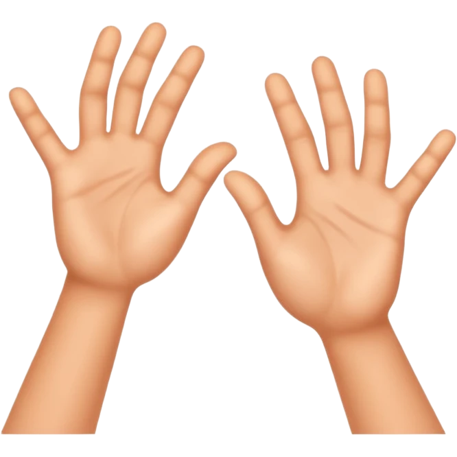 Two hands giving jazz-hands motion, maybe with little sparkles. emoji