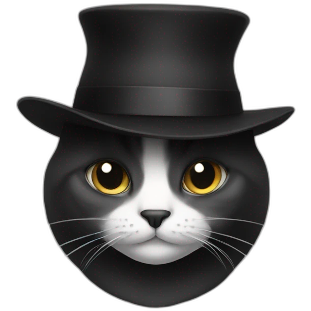 cat with black hat emoji