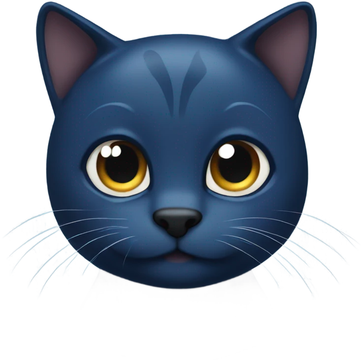 make me dark blue cat with cute shiny eyes  emoji