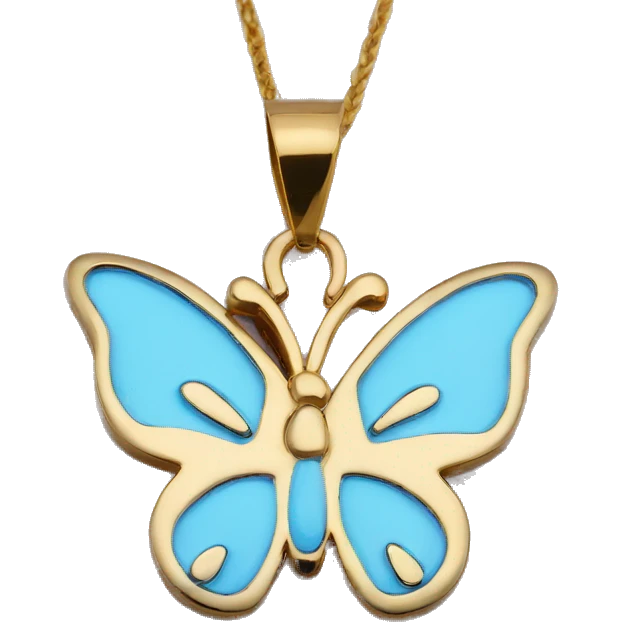 Baby blue chrome butterfly pendant  emoji