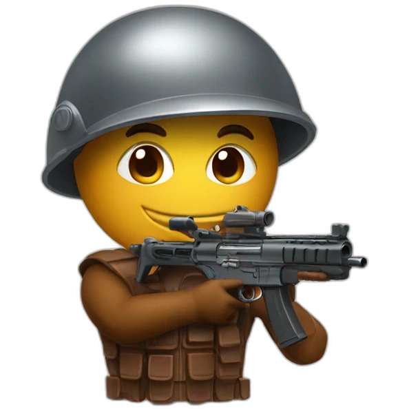 Chocorrol with gun and helmet  emoji