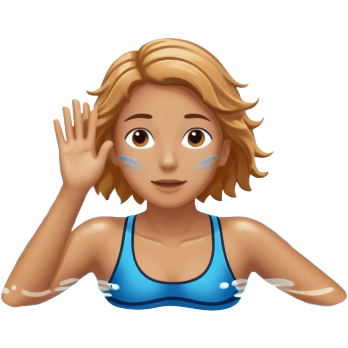 person swimming laps in pool zoomed out showing lap swiming back stroke, no more zoomed out full body but par under water I want to see the water emoji