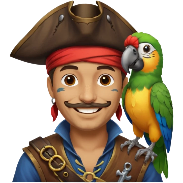 pirate and parrot emoji
