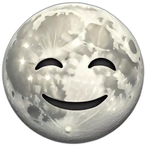 Smiling moon realistic emoji