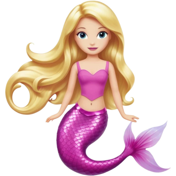 barbie merliah summers with a pink mermaid tail emoji