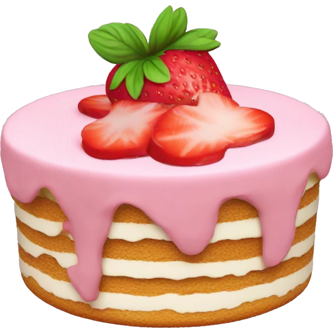 large Pink strawberry tiramisu emoji