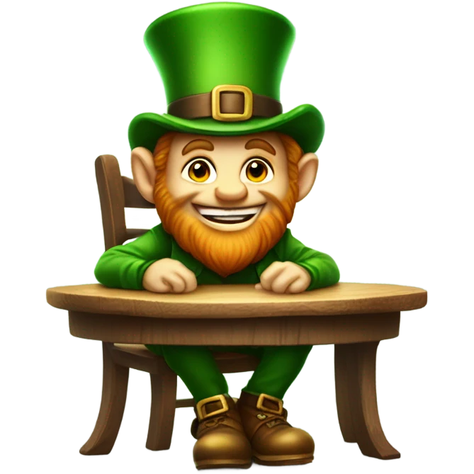 Leprechaun eating an acorn emoji